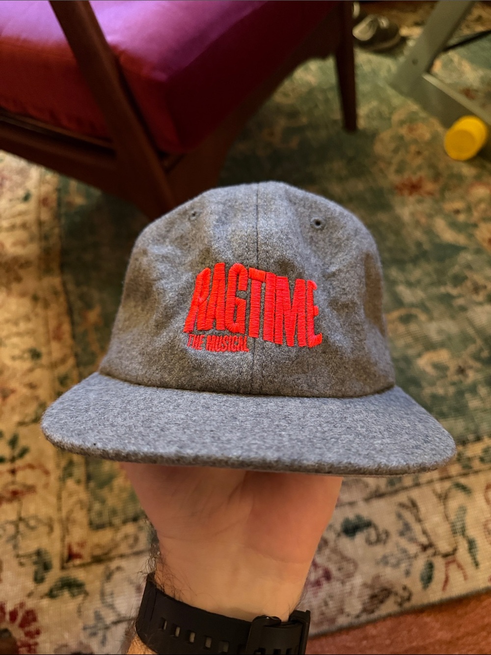 Gray Ragtime Embroidered Cap